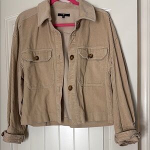 7 For All Mankind Tan Corduroy Utility Jacket